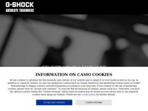 Скриншот главной страницы сайта g-shock.eu